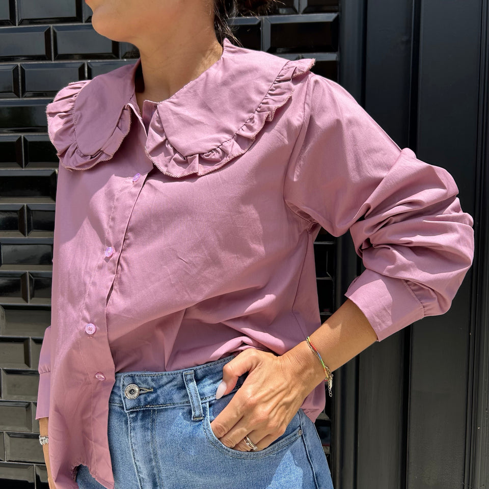 CAMISA CON CUELLO BEBÉ ROSA