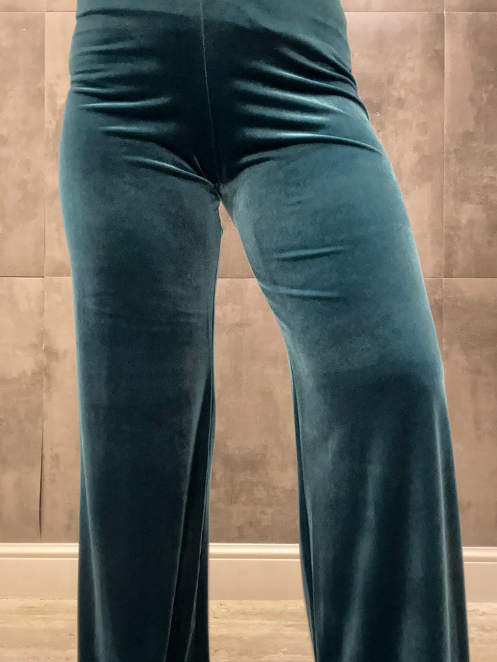 PANTALON DE TERCIOPELO AZUL TURQUESA