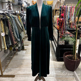 KIMONO DE TERCIOPELO CON MANGA FRUNCIDA VERDE BOTELLA