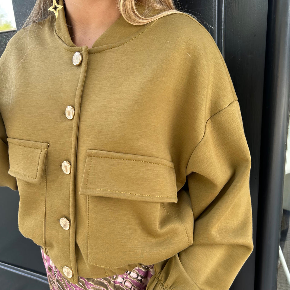 BOMBER BOTONES VERDE