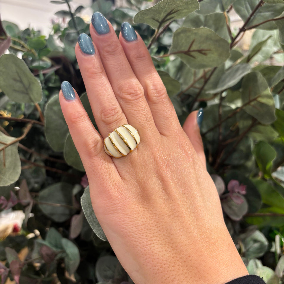 ANILLO RAYADO CREMA
