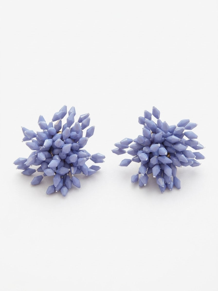 PENDIENTE POMPON CELESTE