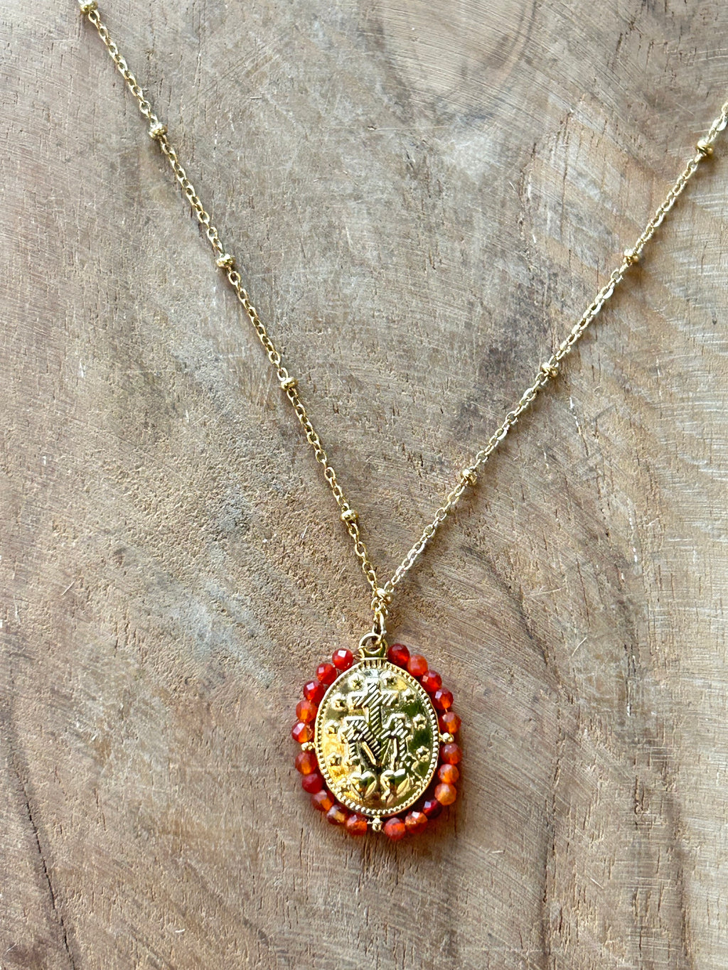 CADENA VIRGEN MILAGROSA NARANJA