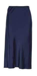 FALDA SATINADA AZUL MARINO