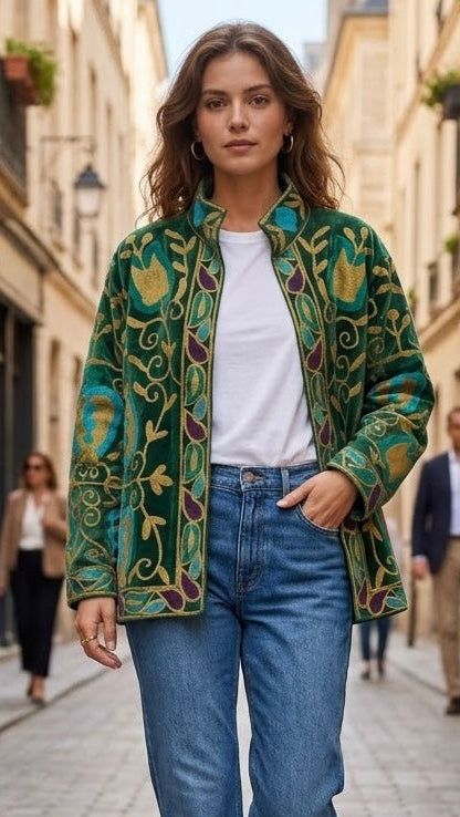 CHAQUETA ESTILO SUZANI VERDE ESMERALDA