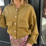 BOMBER BOTONES VERDE