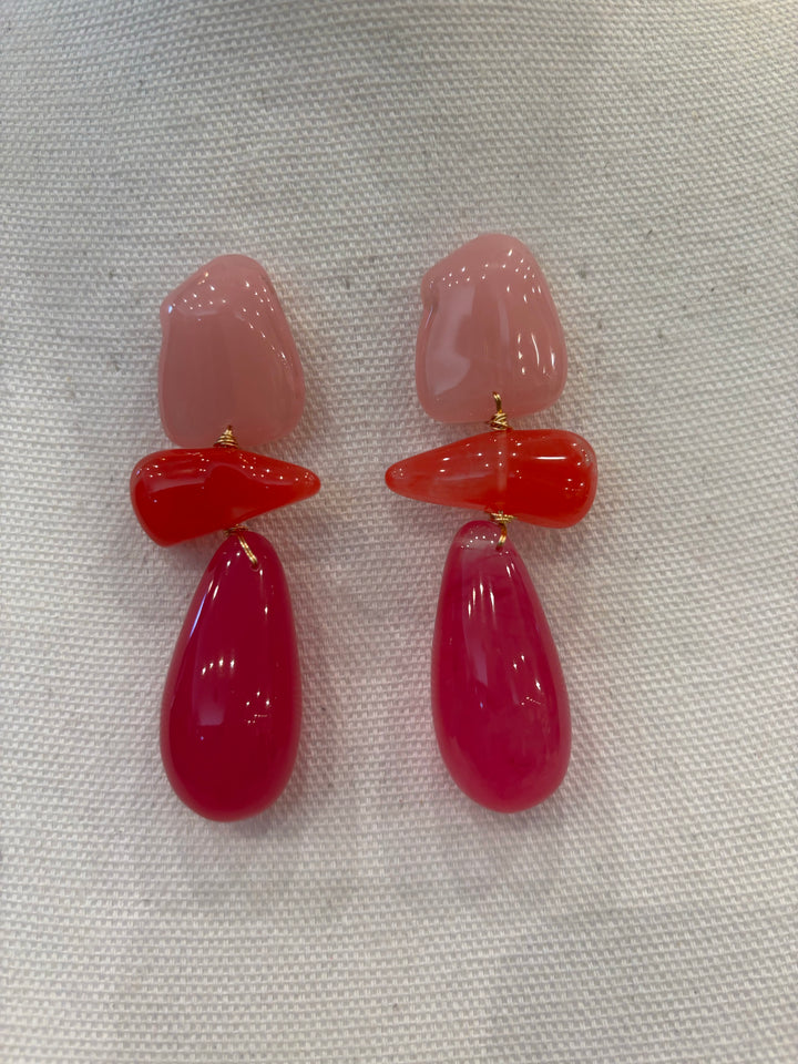 PENDIENTE FLAMENCA ROSA