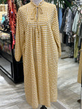 VESTIDO DE CUADRO VICHY AMARILLO