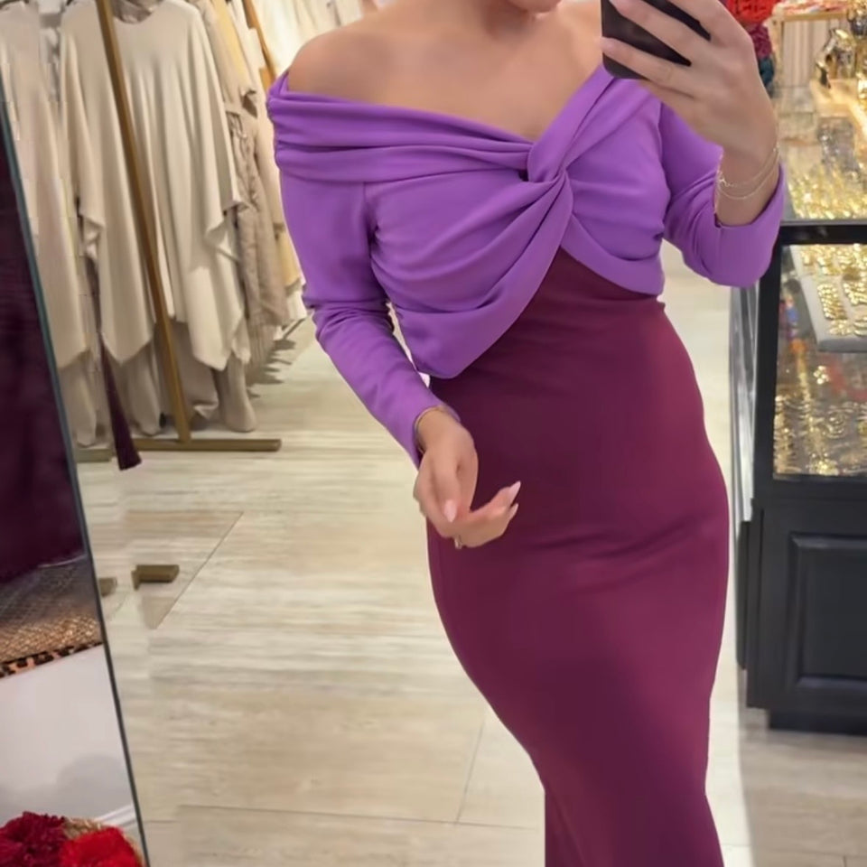 VESTIDO BICOLOR MALVA BUGANVILLA