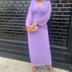 VESTIDO DE GASA MALVA