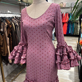 TRAJE DE FLAMENCA LUNARES MALVA