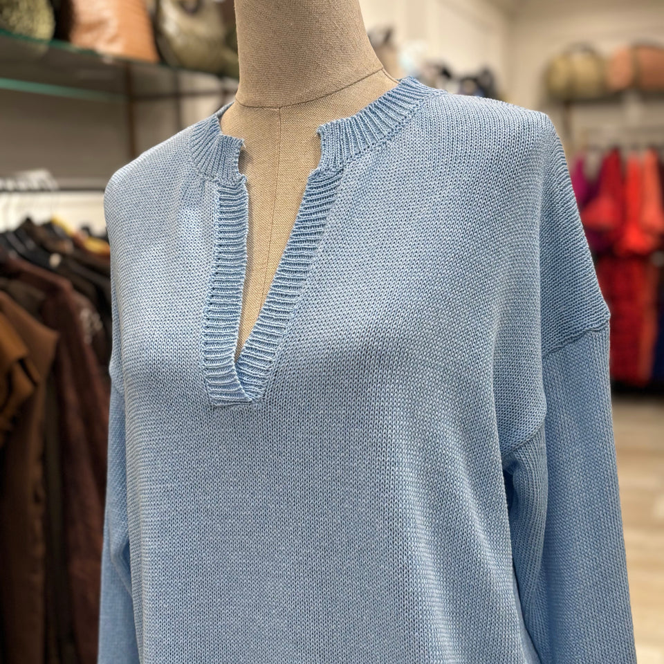 JERSEY CELESTE CUELLO V PUNTO FINO