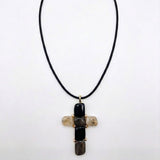 COLLAR LARGO CRUZ NEGRO