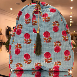 BOLSA ESTAMPADA FONDO AZUL