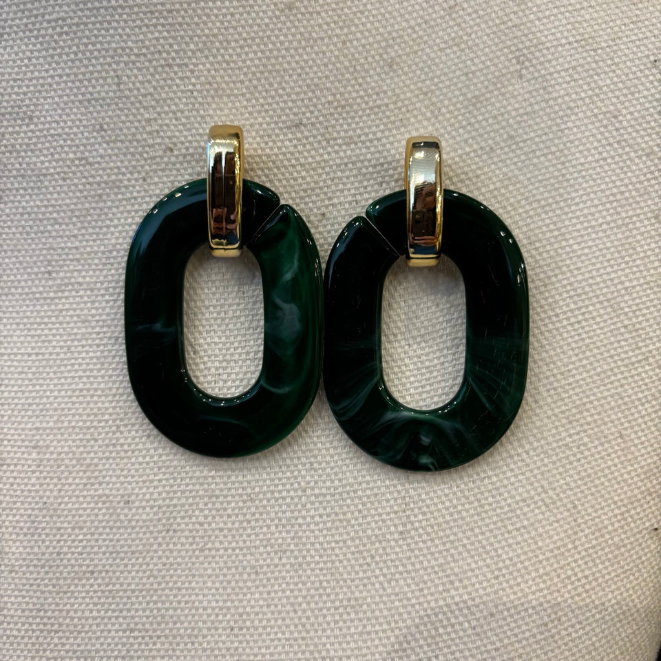 PENDIENTE OVALADO VERDE