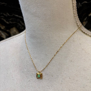 CADENA CON COLGANTE ESMALTADO VERDE AGUA