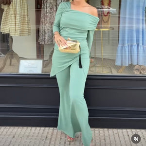 CONJUNTO DE PANTALÓN VERDE AGUA