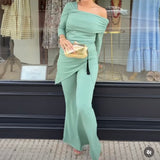 CONJUNTO DE PANTALÓN VERDE AGUA