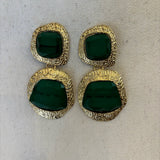 PENDIENTE GRANDE DOS PIEDRAS VERDES