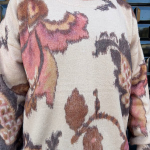 JERSEY DE FLORES BEIGE