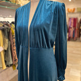 KIMONO MANGA FRUNCIDA AZUL PETROLEO