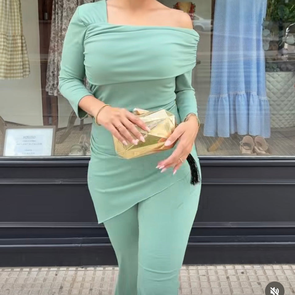 CONJUNTO DE PANTALÓN VERDE AGUA