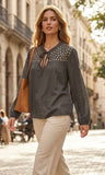 BLUSA AREZZO GRIS
