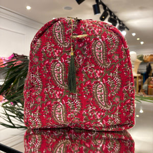 BOLSA ESTAMPADA FONDO ROJO CACHEMIRE