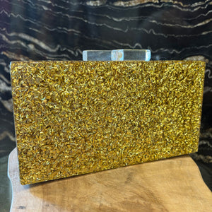 CLUTCH DE FIESTA DORADA CONFETI
