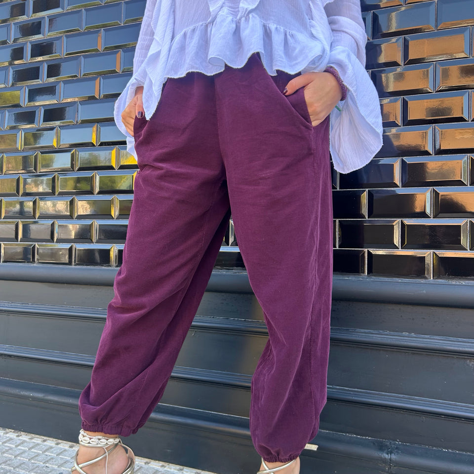 PANTALON BOMBACHO MICROPANA BURDEOS