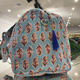 BOLSA ESTAMPADA FONDO CELESTE FLOR