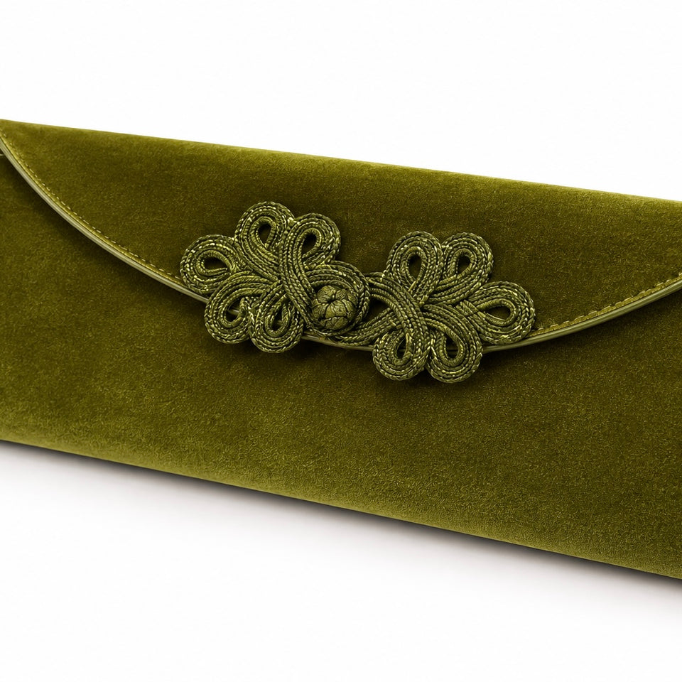 CARTERA TERCIOPELO VERDE OLIVA