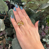 ANILLO TRES PIEDRAS COLORES