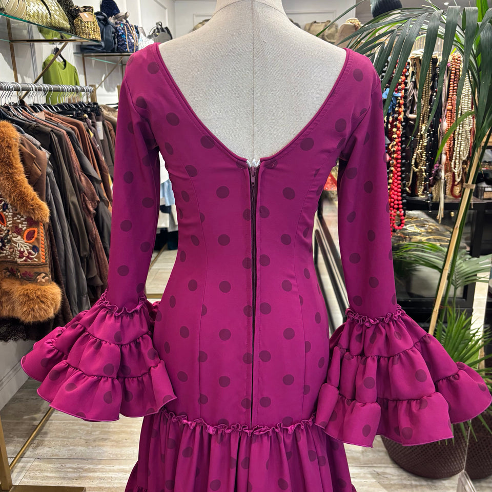 VESTIDO CANASTERO BUGANVILLA CON LUNARES