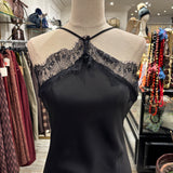 VESTIDO LENCERO ASIMETRICO NEGRO