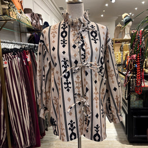 CHAQUETA ESTAMPADA BEIGE