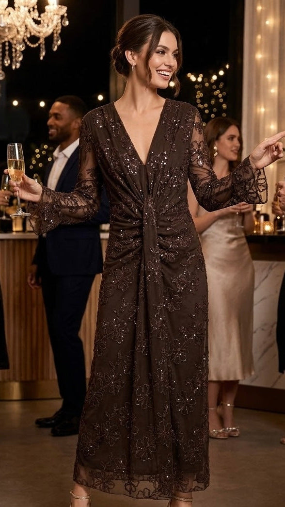 VESTIDO COIRA MARRON