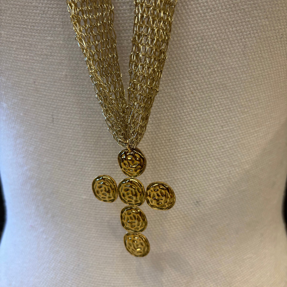 COLLAR MALLA Y CRUZ