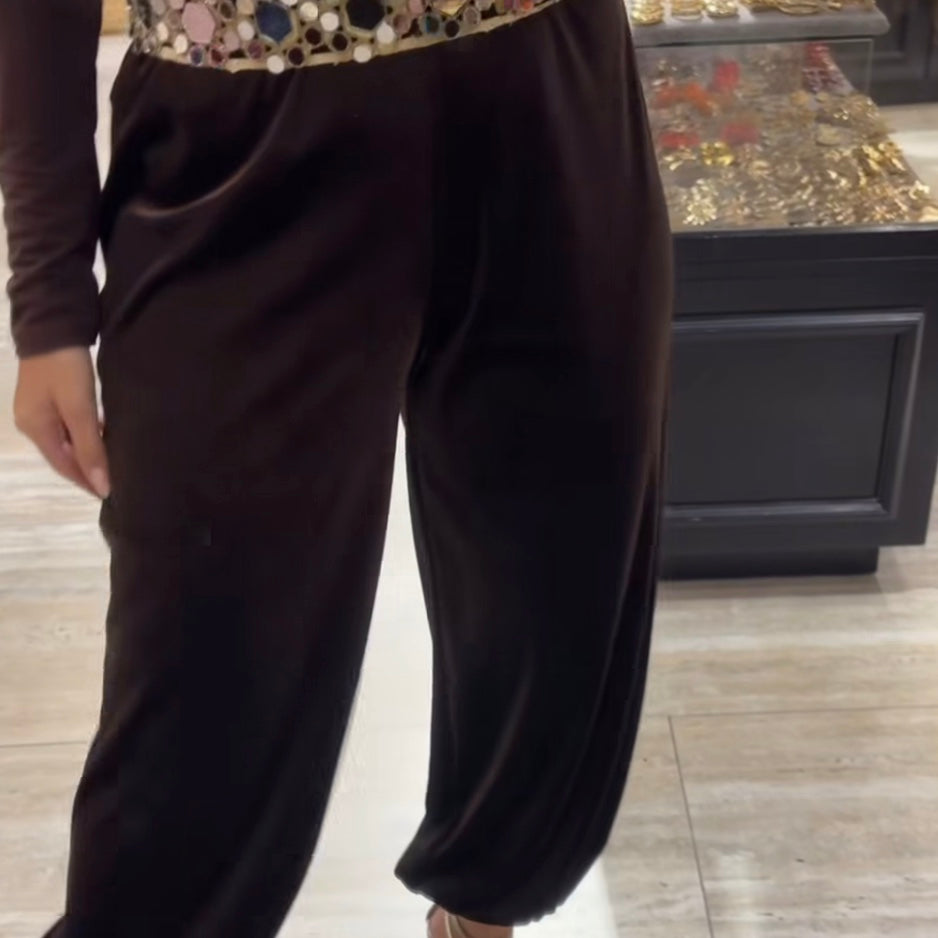 PANTALON MARRON DE TERCIOPELO BOMBACHO