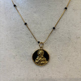 CADENA VIRGEN DEL CARMEN ESMALTADA NEGRA