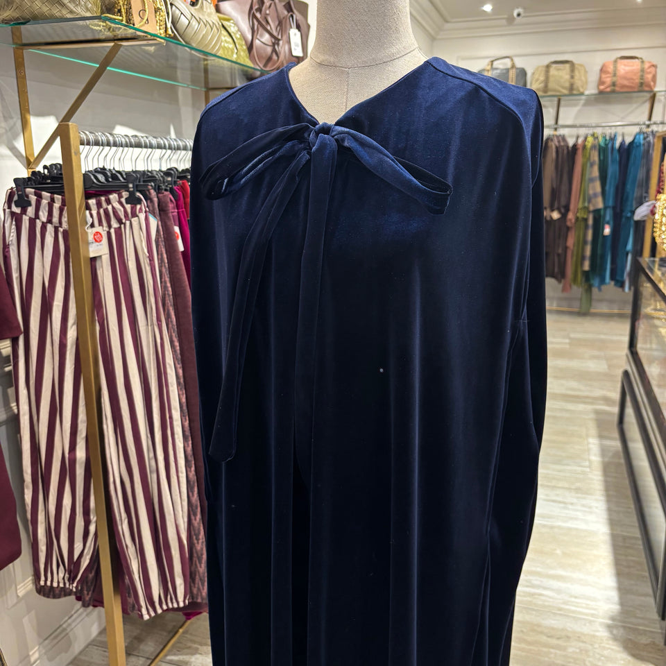 CAPA TERCIOPELO LARGA AZUL MARINO