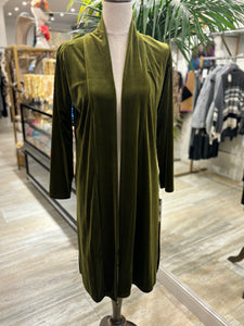 KIMONO DE TERCIOPELO 3/4 VERDE