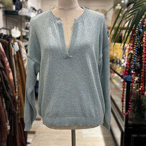 JERSEY VERDE AGUA CUELLO V PUNTO FINO