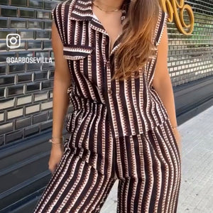 CONJUNTO DE PANTALÓN ÉTNICO MARRÓN