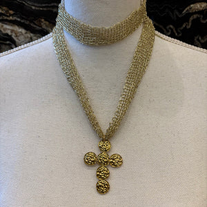 COLLAR MALLA Y CRUZ