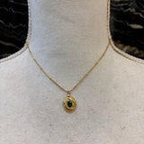 CADENA CIRCULO PIEDRA VERDE