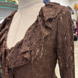 BLUSA DE ENCAJES MARRÓN