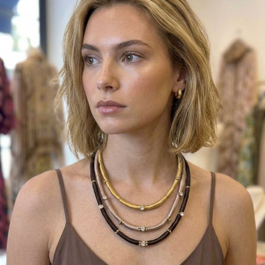 COLLAR CUERDAS TELA