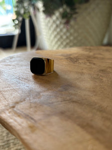 ANILLO NEGRO CUADRADO