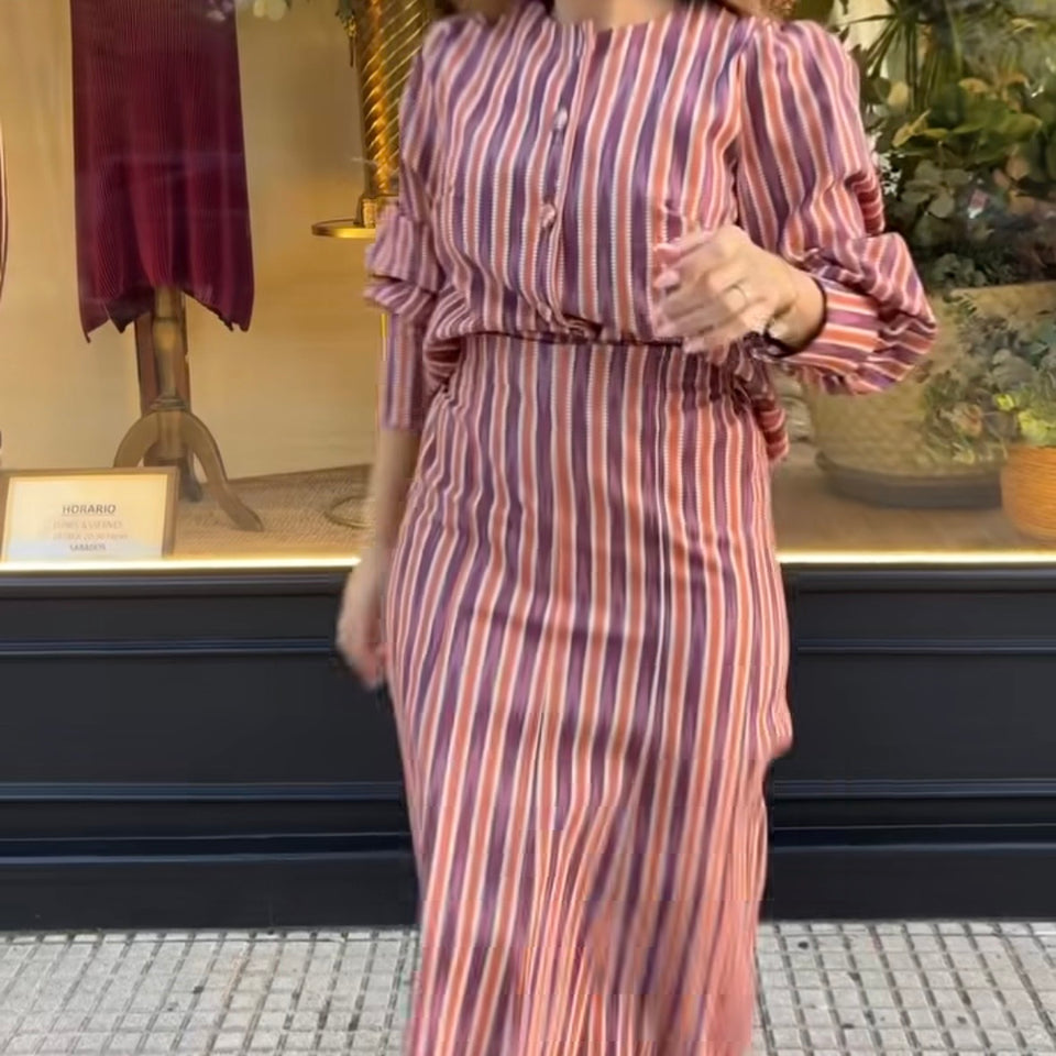 CONJUNTO DE FALDA RAYAS